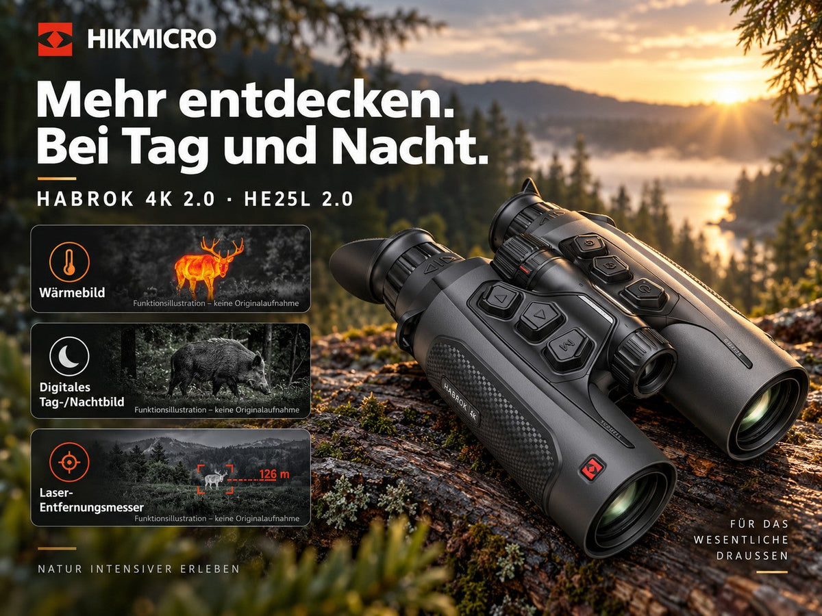 HIKMICRO HABROK 4K 2.0 HE25L – Wärmebild- & Nachtsicht-Fernglas mit Laser-Entfernungsmesser