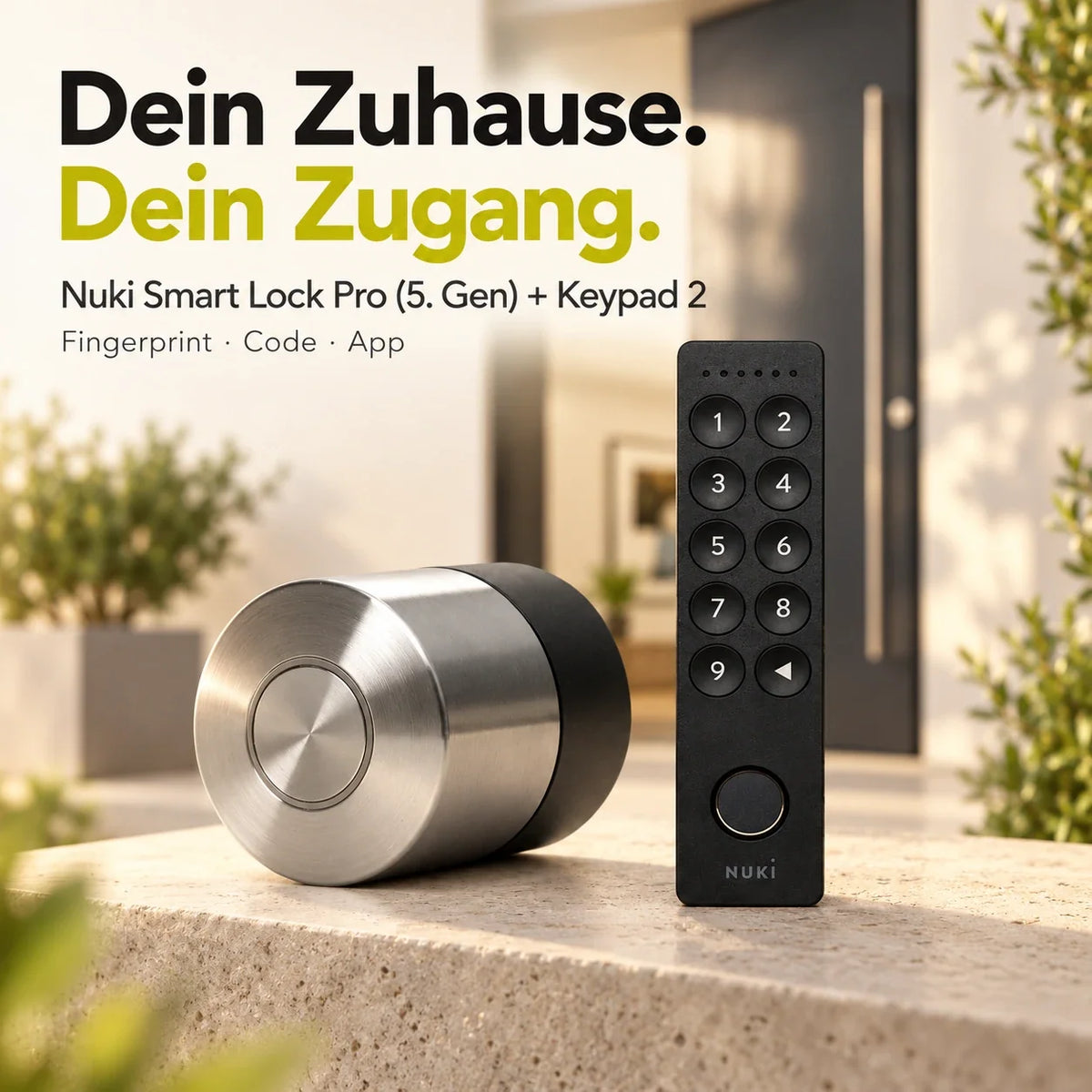 Nuki Smart Lock Pro (5. Gen) + Keypad 2 – Tür öffnen per Fingerabdruck