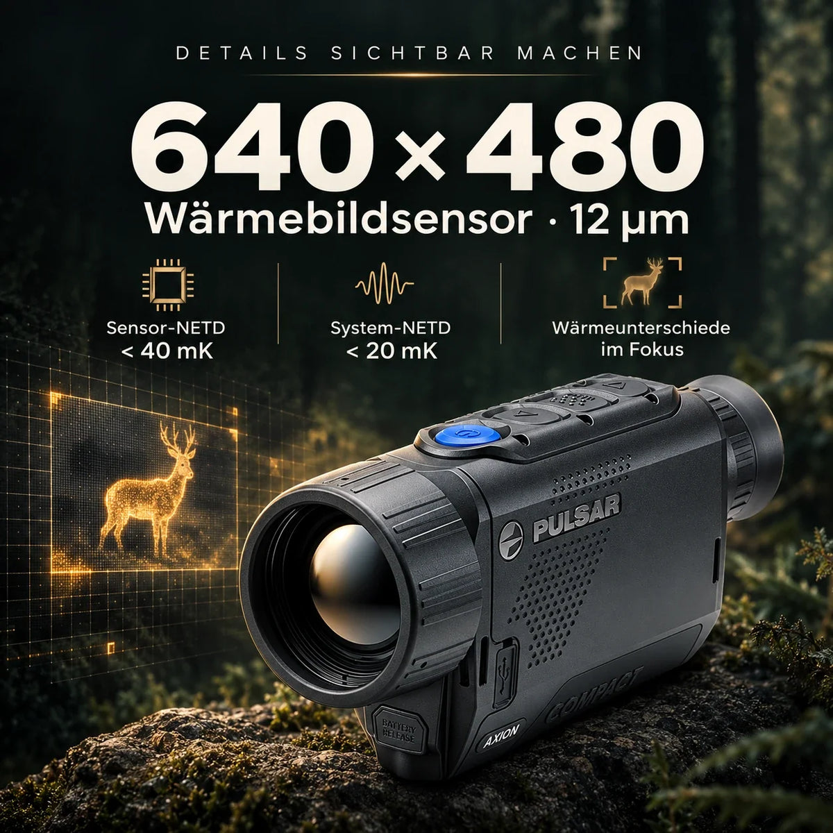 PULSAR Axion XG35 Compact – Wärmebildmonokular | 640 × 480 & 35 mm