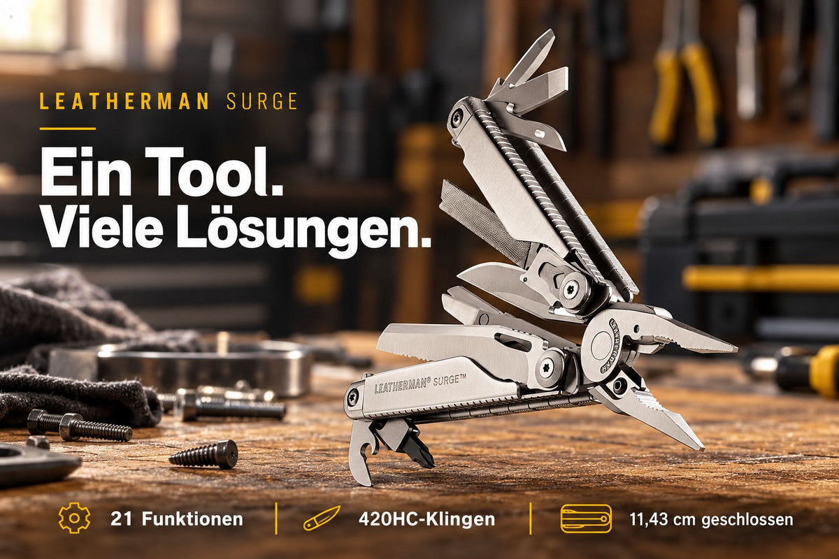 Leatherman Surge – Edelstahl-Multitool mit 21 Funktionen