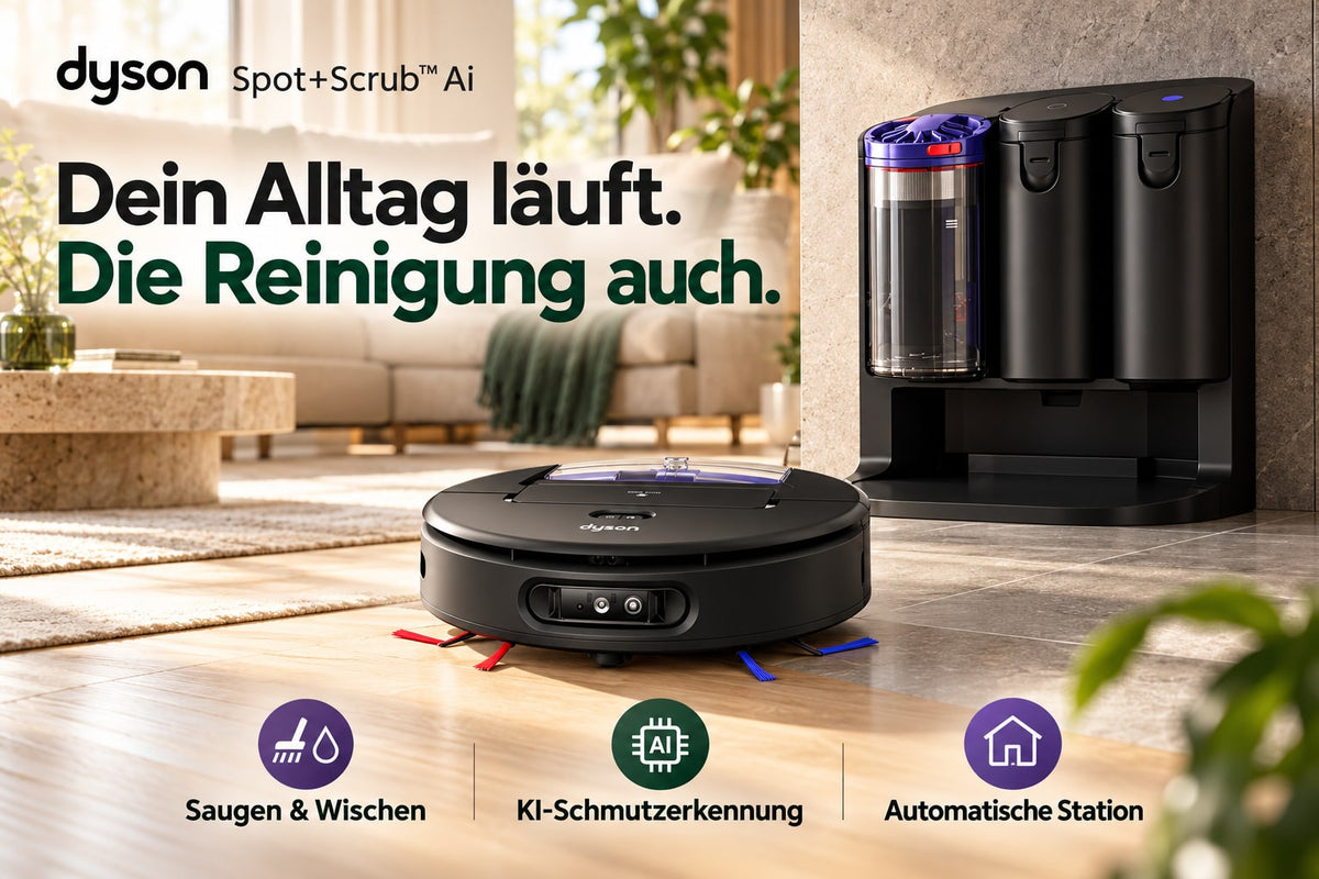 Dyson Spot+Scrub™ Ai – Saug- und Wischroboter mit Station, Schwarz