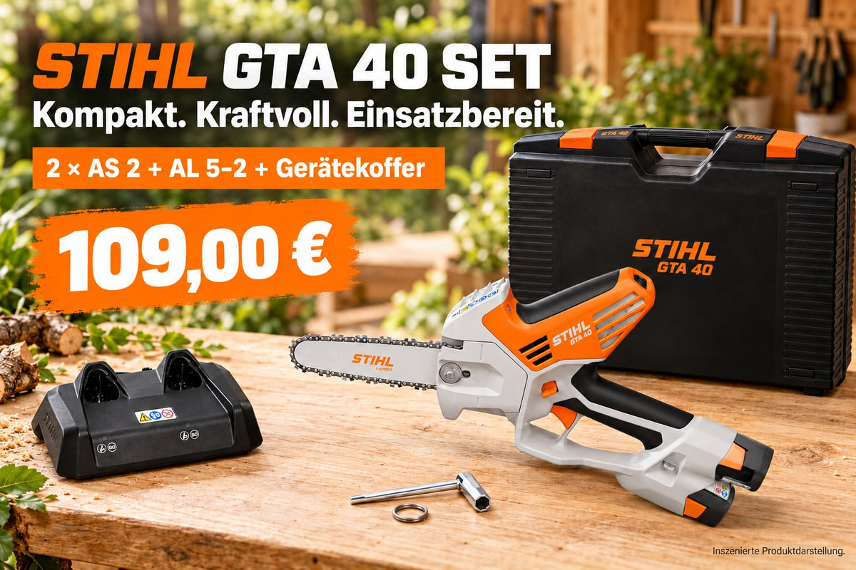 STIHL GTA 40 Set – 2 × AS 2, AL 5-2 & Gerätekoffer