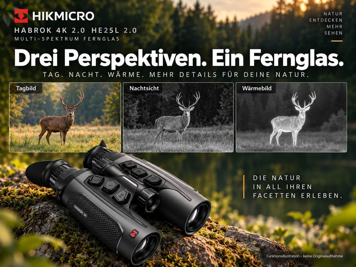 HIKMICRO HABROK 4K 2.0 HE25L – Wärmebild- & Nachtsicht-Fernglas mit Laser-Entfernungsmesser