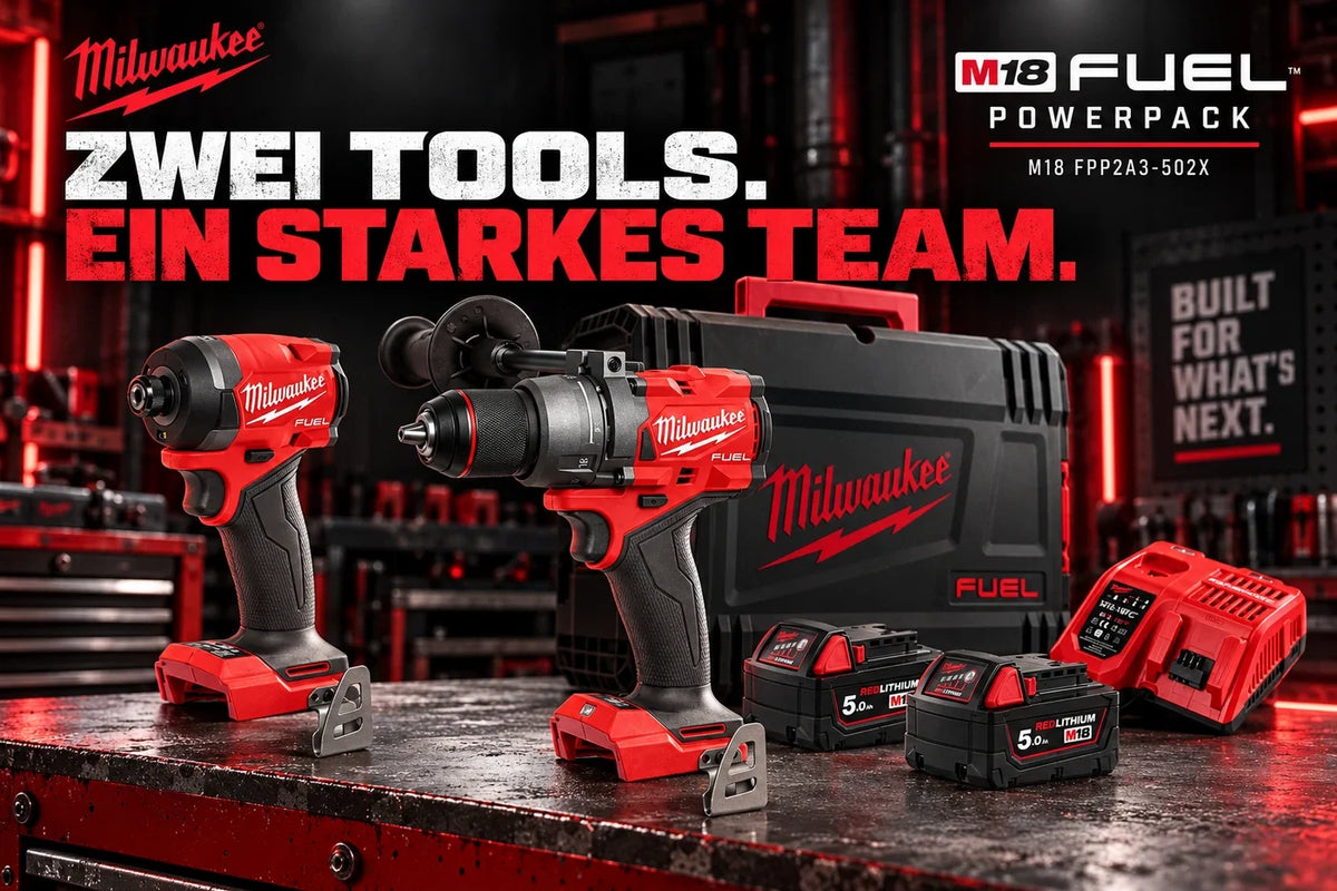 Milwaukee M18 FUEL™ Powerpack FPP2A3-502X – 2 Werkzeuge, 2 × 5,0 Ah & HD Box