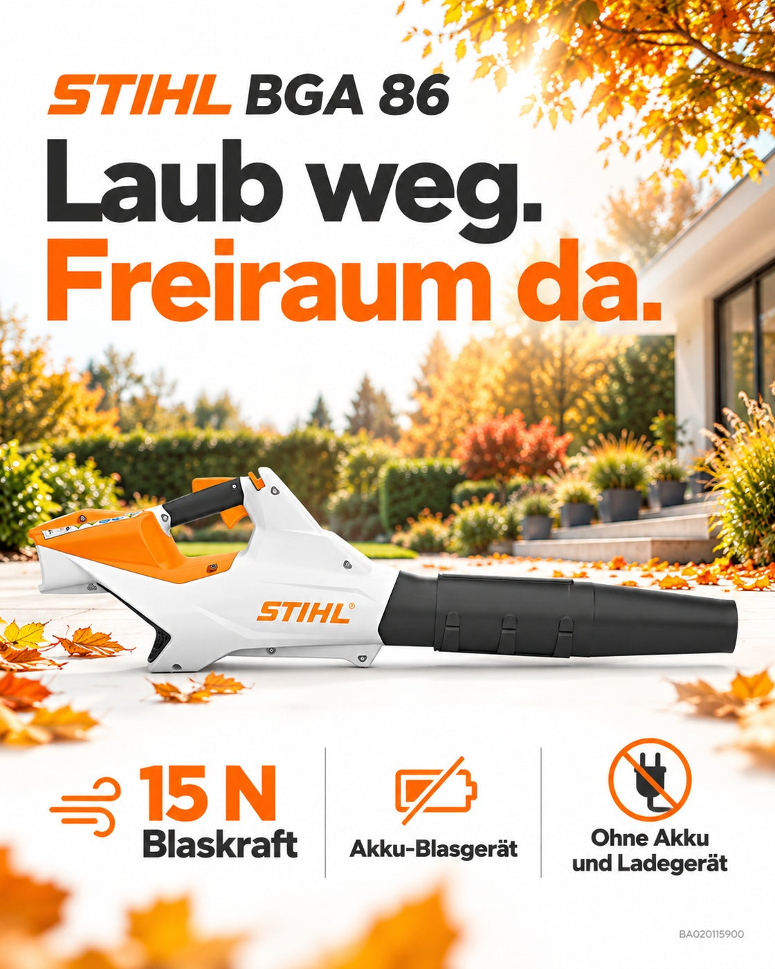 STIHL BGA 86 Akku-Blasgerät – ohne Akku und Ladegerät